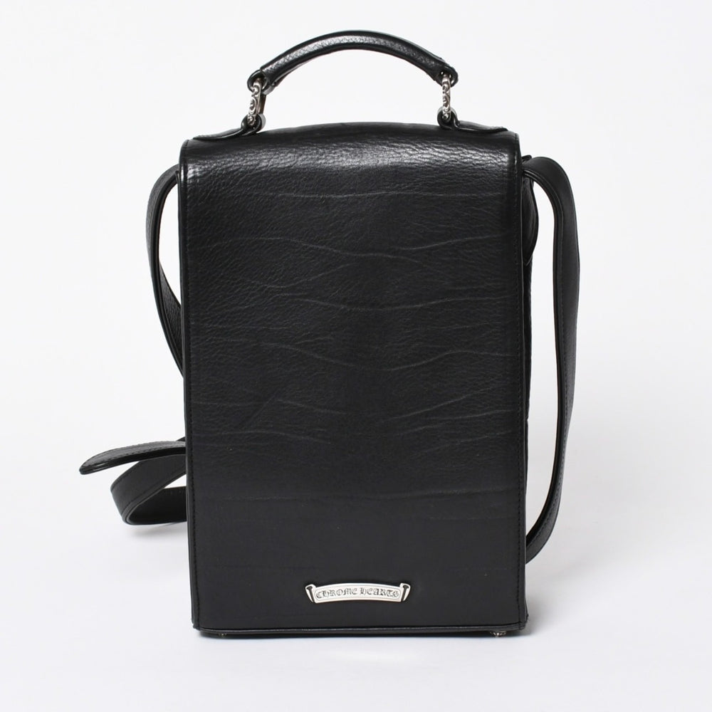 極美品 CHROME HEARTS クロムハーツ ショルダーバッグ 2WAY CHプラス装飾 ガンスリンガー クロスボール ブラック シルバー925 中古 4a006292