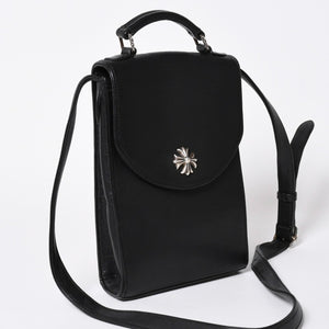 極美品 CHROME HEARTS クロムハーツ ショルダーバッグ 2WAY CHプラス装飾 ガンスリンガー クロスボール ブラック シルバー925 中古 4a006292