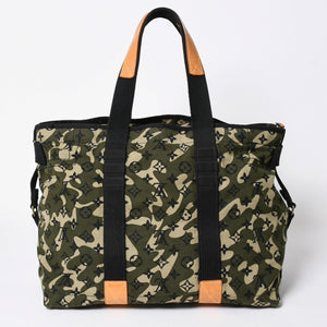 極美品 LOUIS VUITTON ルイヴィトン トレイ モノグラモフラージュ モノグラム トートバッグ 村上隆 限定 迷彩柄 M95783 中古 4a006338