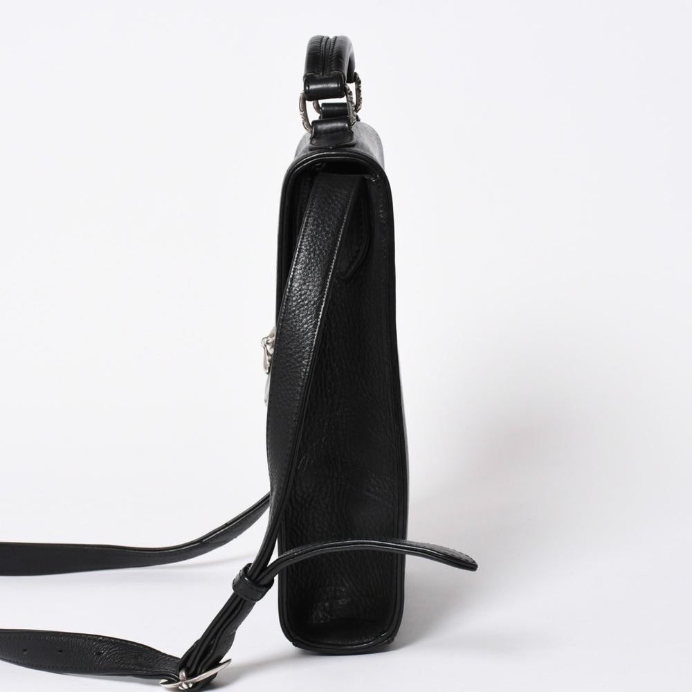 極美品 CHROME HEARTS クロムハーツ ショルダーバッグ 2WAY CHプラス装飾 ガンスリンガー クロスボール ブラック シルバー925 中古 4a006292