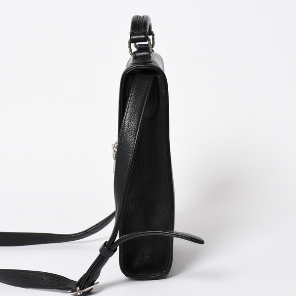 極美品 CHROME HEARTS クロムハーツ ショルダーバッグ 2WAY CHプラス装飾 ガンスリンガー クロスボール ブラック シルバー925 中古 4a006292