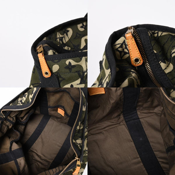 極美品 LOUIS VUITTON ルイヴィトン トレイ モノグラモフラージュ モノグラム トートバッグ 村上隆 限定 迷彩柄 M95783 中古 4a006338