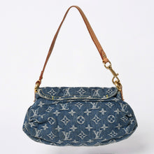 画像をギャラリービューアに読み込む, 極美品 LOUIS VUITTON ルイヴィトン ミニ プリーティ ワンショルダーバッグ M95050 モノグラム デニム インディゴブルー 中古 4a006110