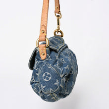 画像をギャラリービューアに読み込む, 極美品 LOUIS VUITTON ルイヴィトン ミニ プリーティ ワンショルダーバッグ M95050 モノグラム デニム インディゴブルー 中古 4a006110