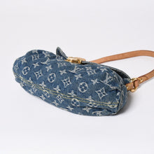 画像をギャラリービューアに読み込む, 極美品 LOUIS VUITTON ルイヴィトン ミニ プリーティ ワンショルダーバッグ M95050 モノグラム デニム インディゴブルー 中古 4a006110