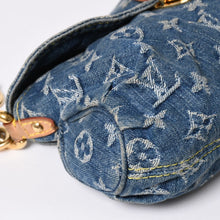 画像をギャラリービューアに読み込む, 極美品 LOUIS VUITTON ルイヴィトン ミニ プリーティ ワンショルダーバッグ M95050 モノグラム デニム インディゴブルー 中古 4a006110