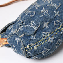 画像をギャラリービューアに読み込む, 極美品 LOUIS VUITTON ルイヴィトン ミニ プリーティ ワンショルダーバッグ M95050 モノグラム デニム インディゴブルー 中古 4a006110
