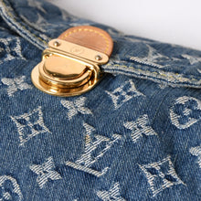 画像をギャラリービューアに読み込む, 極美品 LOUIS VUITTON ルイヴィトン ミニ プリーティ ワンショルダーバッグ M95050 モノグラム デニム インディゴブルー 中古 4a006110