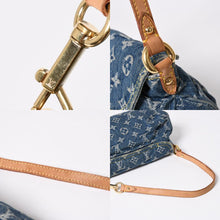 画像をギャラリービューアに読み込む, 極美品 LOUIS VUITTON ルイヴィトン ミニ プリーティ ワンショルダーバッグ M95050 モノグラム デニム インディゴブルー 中古 4a006110