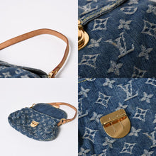 画像をギャラリービューアに読み込む, 極美品 LOUIS VUITTON ルイヴィトン ミニ プリーティ ワンショルダーバッグ M95050 モノグラム デニム インディゴブルー 中古 4a006110