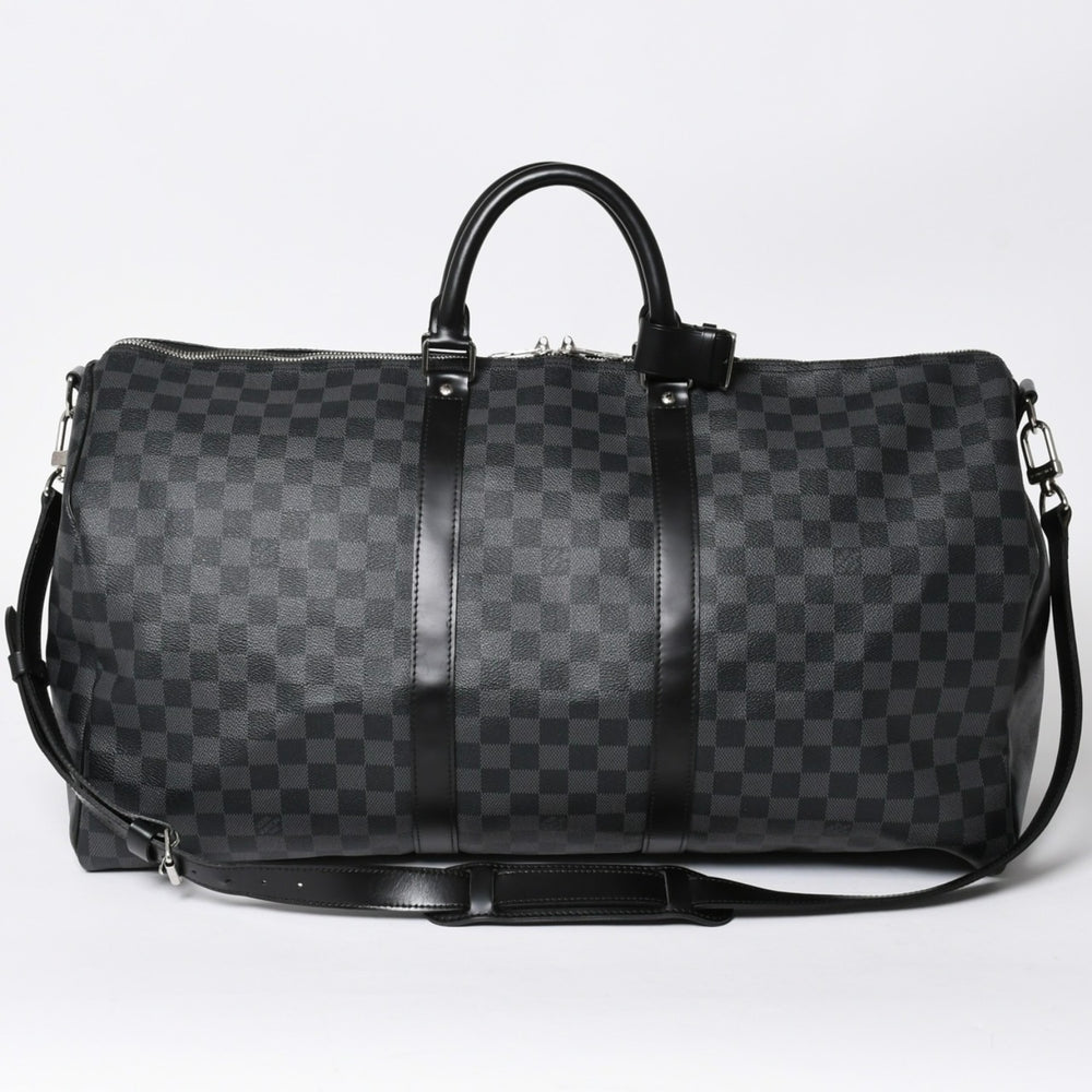 新品同様品 LOUIS VUITTON ルイヴィトン キーポルバンドリエール55 ボストンバッグ N41413 ダミエグラフィット ブラック 中古 4a006509