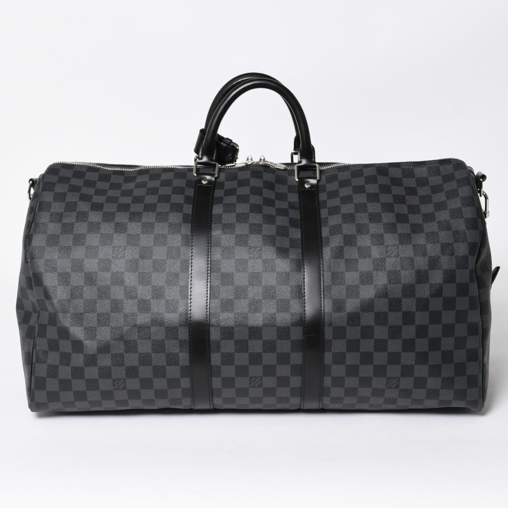 新品同様品 LOUIS VUITTON ルイヴィトン キーポルバンドリエール55 ボストンバッグ N41413 ダミエグラフィット ブラック 中古 4a006509