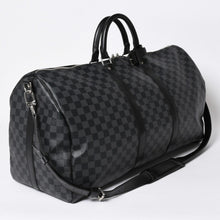 画像をギャラリービューアに読み込む, 新品同様品 LOUIS VUITTON ルイヴィトン キーポルバンドリエール55 ボストンバッグ N41413 ダミエグラフィット ブラック 中古 4a006509