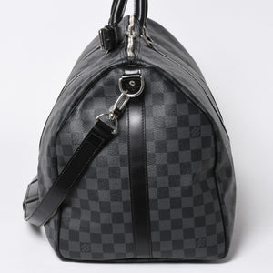 新品同様品 LOUIS VUITTON ルイヴィトン キーポルバンドリエール55 ボストンバッグ N41413 ダミエグラフィット ブラック 中古 4a006509