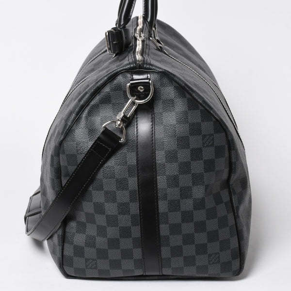 新品同様品 LOUIS VUITTON ルイヴィトン キーポルバンドリエール55 ボストンバッグ N41413 ダミエグラフィット ブラック 中古 4a006509