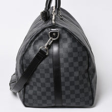 画像をギャラリービューアに読み込む, 新品同様品 LOUIS VUITTON ルイヴィトン キーポルバンドリエール55 ボストンバッグ N41413 ダミエグラフィット ブラック 中古 4a006509
