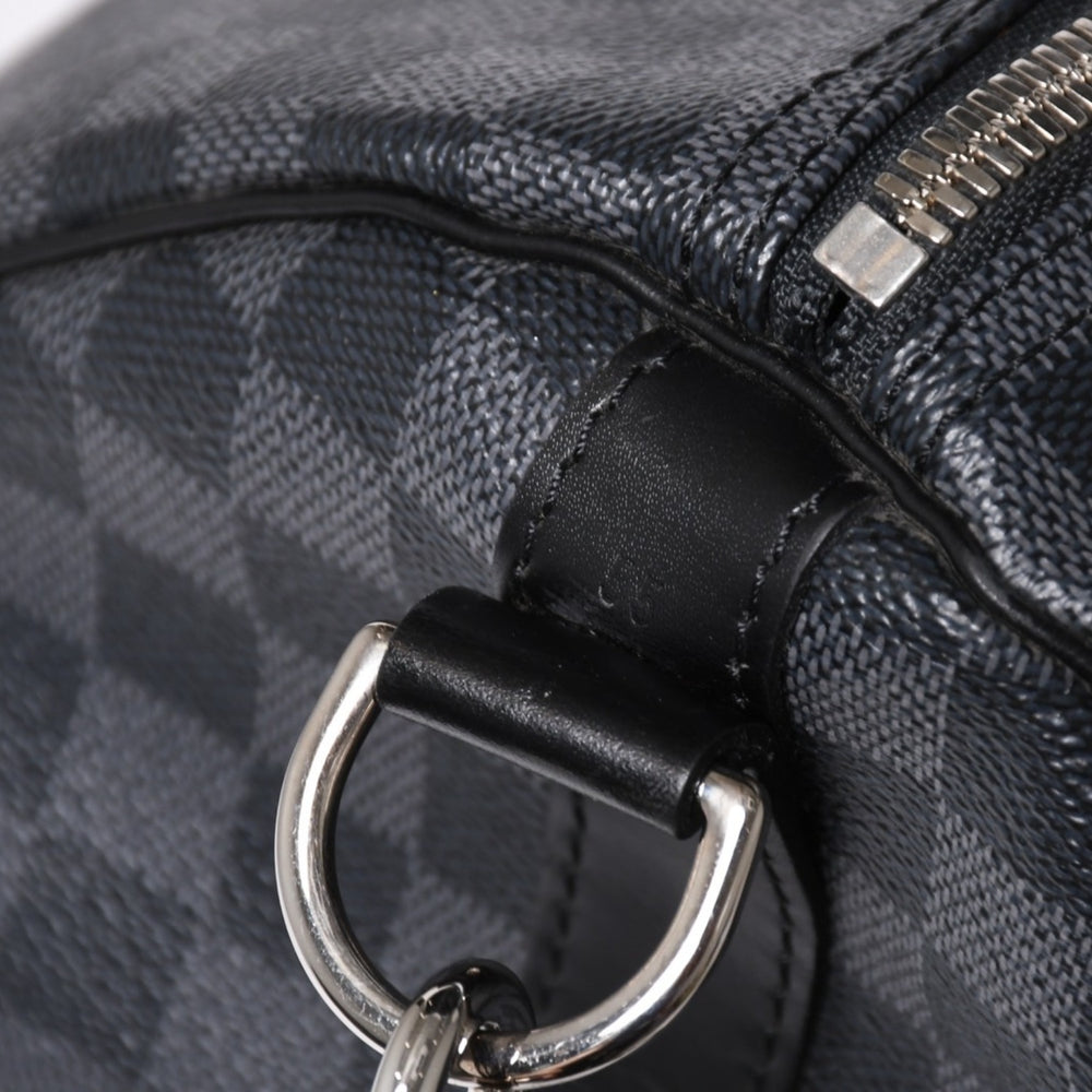 新品同様品 LOUIS VUITTON ルイヴィトン キーポルバンドリエール55 ボストンバッグ N41413 ダミエグラフィット ブラック 中古 4a006509