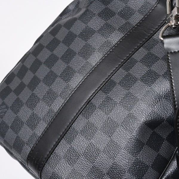 新品同様品 LOUIS VUITTON ルイヴィトン キーポルバンドリエール55 ボストンバッグ N41413 ダミエグラフィット ブラック 中古 4a006509