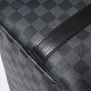 新品同様品 LOUIS VUITTON ルイヴィトン キーポルバンドリエール55 ボストンバッグ N41413 ダミエグラフィット ブラック 中古 4a006509