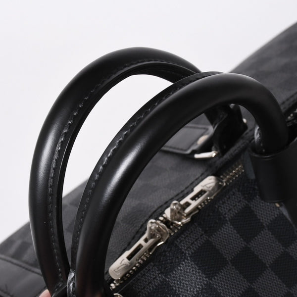 新品同様品 LOUIS VUITTON ルイヴィトン キーポルバンドリエール55 ボストンバッグ N41413 ダミエグラフィット ブラック 中古 4a006509