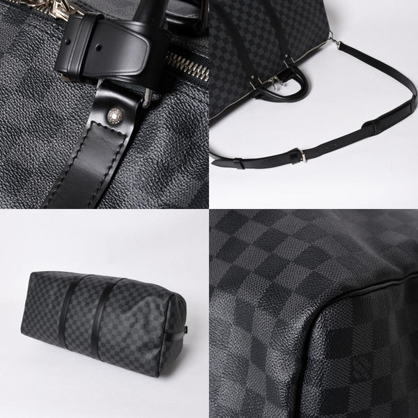 新品同様品 LOUIS VUITTON ルイヴィトン キーポルバンドリエール55 ボストンバッグ N41413 ダミエグラフィット ブラック 中古 4a006509