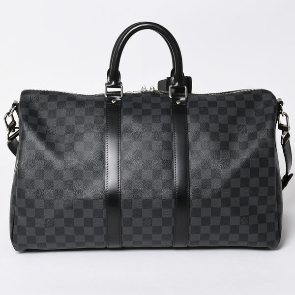 新品同様品 LOUIS VUITTON ルイヴィトン キーポルバンドリエール45 M40569 モノグラムエクリプスキャンバス ブラック レザー 中古 4a006508