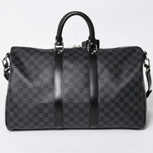 画像をギャラリービューアに読み込む, 新品同様品 LOUIS VUITTON ルイヴィトン キーポルバンドリエール45 M40569 モノグラムエクリプスキャンバス ブラック レザー 中古 4a006508