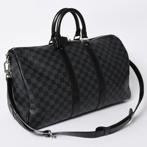 新品同様品 LOUIS VUITTON ルイヴィトン キーポルバンドリエール45 M40569 モノグラムエクリプスキャンバス ブラック レザー 中古 4a006508