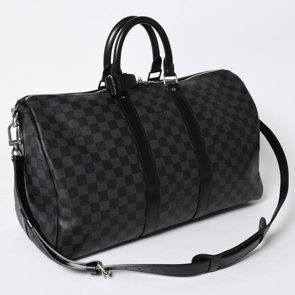 新品同様品 LOUIS VUITTON ルイヴィトン キーポルバンドリエール45 M40569 モノグラムエクリプスキャンバス ブラック レザー 中古 4a006508