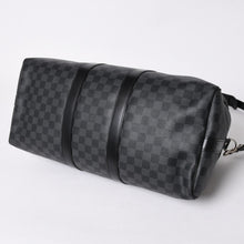 画像をギャラリービューアに読み込む, 新品同様品 LOUIS VUITTON ルイヴィトン キーポルバンドリエール45 M40569 モノグラムエクリプスキャンバス ブラック レザー 中古 4a006508