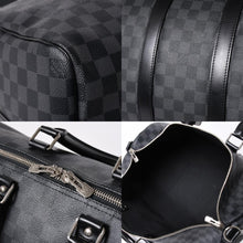 画像をギャラリービューアに読み込む, 新品同様品 LOUIS VUITTON ルイヴィトン キーポルバンドリエール45 M40569 モノグラムエクリプスキャンバス ブラック レザー 中古 4a006508