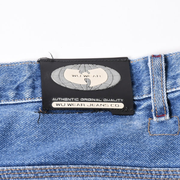 WU WEAR ウーウェア バギーデニムショーツ CUT# 541 インディゴ バギーフィット ルーズ 38サイズ シルバー金具 美品 中古 4a006296