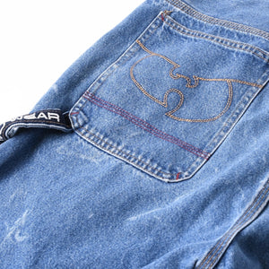 WU WEAR ウーウェア バギーデニムショーツ CUT# 541 インディゴ バギーフィット ルーズ 38サイズ シルバー金具 美品 中古 4a006296