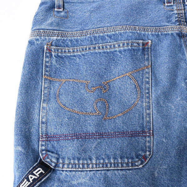 WU WEAR ウーウェア バギーデニムショーツ CUT# 541 インディゴ バギーフィット ルーズ 38サイズ シルバー金具 美品 中古 4a006296