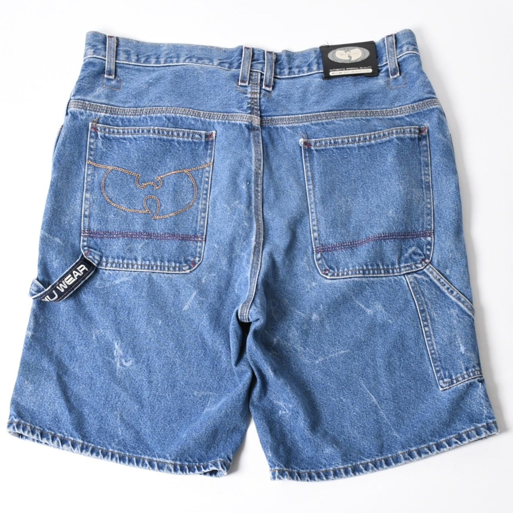 WU WEAR ウーウェア バギーデニムショーツ CUT# 541 インディゴ バギーフィット ルーズ 38サイズ シルバー金具 美品 中古 4a006296