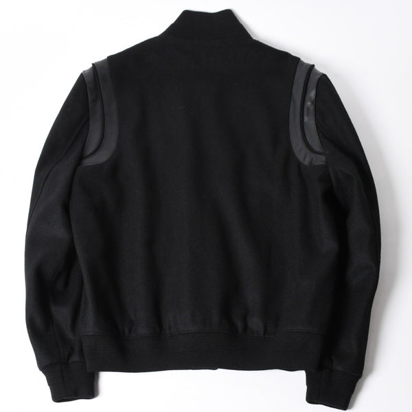 極美品 SAINT LAURENT サンローラン バーシティジャケット テディジャケット ジャケット 354718 ブラック サイズ52 中古 4a006345
