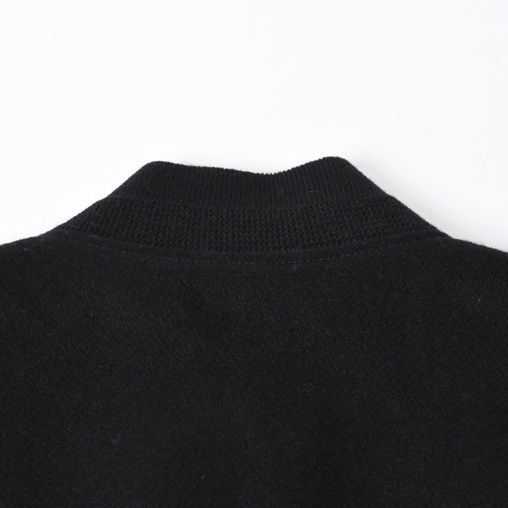 極美品 SAINT LAURENT サンローラン バーシティジャケット テディジャケット ジャケット 354718 ブラック サイズ52 中古 4a006345