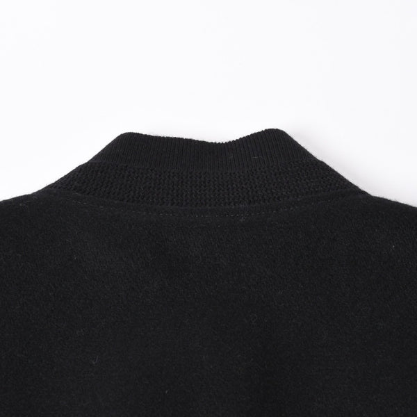 極美品 SAINT LAURENT サンローラン バーシティジャケット テディジャケット ジャケット 354718 ブラック サイズ52 中古 4a006345