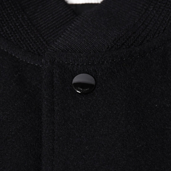 極美品 SAINT LAURENT サンローラン バーシティジャケット テディジャケット ジャケット 354718 ブラック サイズ52 中古 4a006345