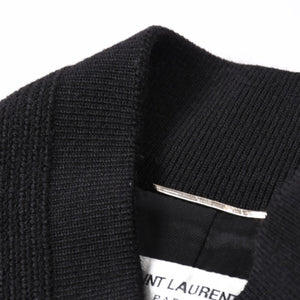 極美品 SAINT LAURENT サンローラン バーシティジャケット テディジャケット ジャケット 354718 ブラック サイズ52 中古 4a006345