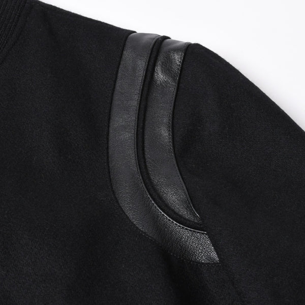 極美品 SAINT LAURENT サンローラン バーシティジャケット テディジャケット ジャケット 354718 ブラック サイズ52 中古 4a006345