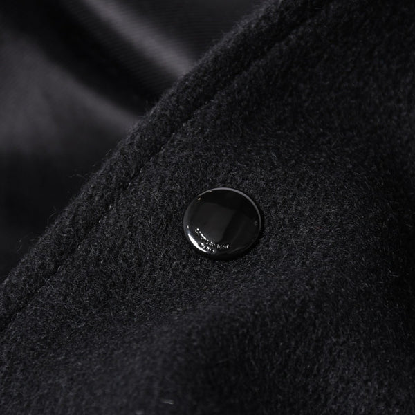 極美品 SAINT LAURENT サンローラン バーシティジャケット テディジャケット ジャケット 354718 ブラック サイズ52 中古 4a006345