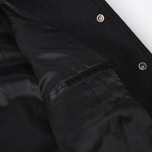 極美品 SAINT LAURENT サンローラン バーシティジャケット テディジャケット ジャケット 354718 ブラック サイズ52 中古 4a006345