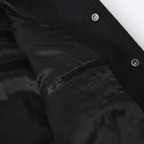 極美品 SAINT LAURENT サンローラン バーシティジャケット テディジャケット ジャケット 354718 ブラック サイズ52 中古 4a006345