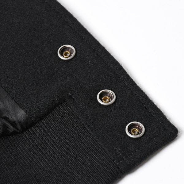 極美品 SAINT LAURENT サンローラン バーシティジャケット テディジャケット ジャケット 354718 ブラック サイズ52 中古 4a006345