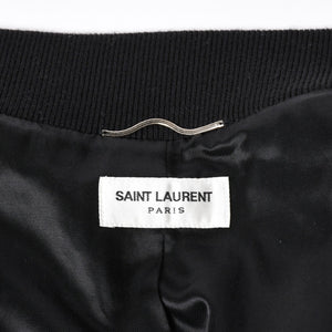 極美品 SAINT LAURENT サンローラン バーシティジャケット テディジャケット ジャケット 354718 ブラック サイズ52 中古 4a006345