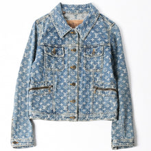画像をギャラリービューアに読み込む, 極美品 Louis Vuitton ルイヴィトン モノグラム デニムジャケット 08ss RW052W WHJA01CF7 ブルー サイズ38 中古 4a006349