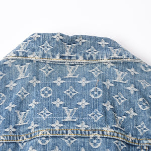 極美品 Louis Vuitton ルイヴィトン モノグラム デニムジャケット 08ss RW052W WHJA01CF7 ブルー サイズ38 中古 4a006349