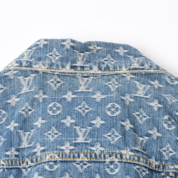 極美品 Louis Vuitton ルイヴィトン モノグラム デニムジャケット 08ss RW052W WHJA01CF7 ブルー サイズ38 中古 4a006349