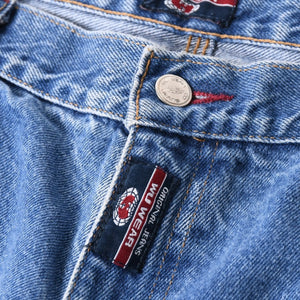 WU WEAR ウーウェア バギーデニムショーツ CUT# 541 インディゴ バギーフィット ルーズ 38サイズ シルバー金具 美品 中古 4a006296